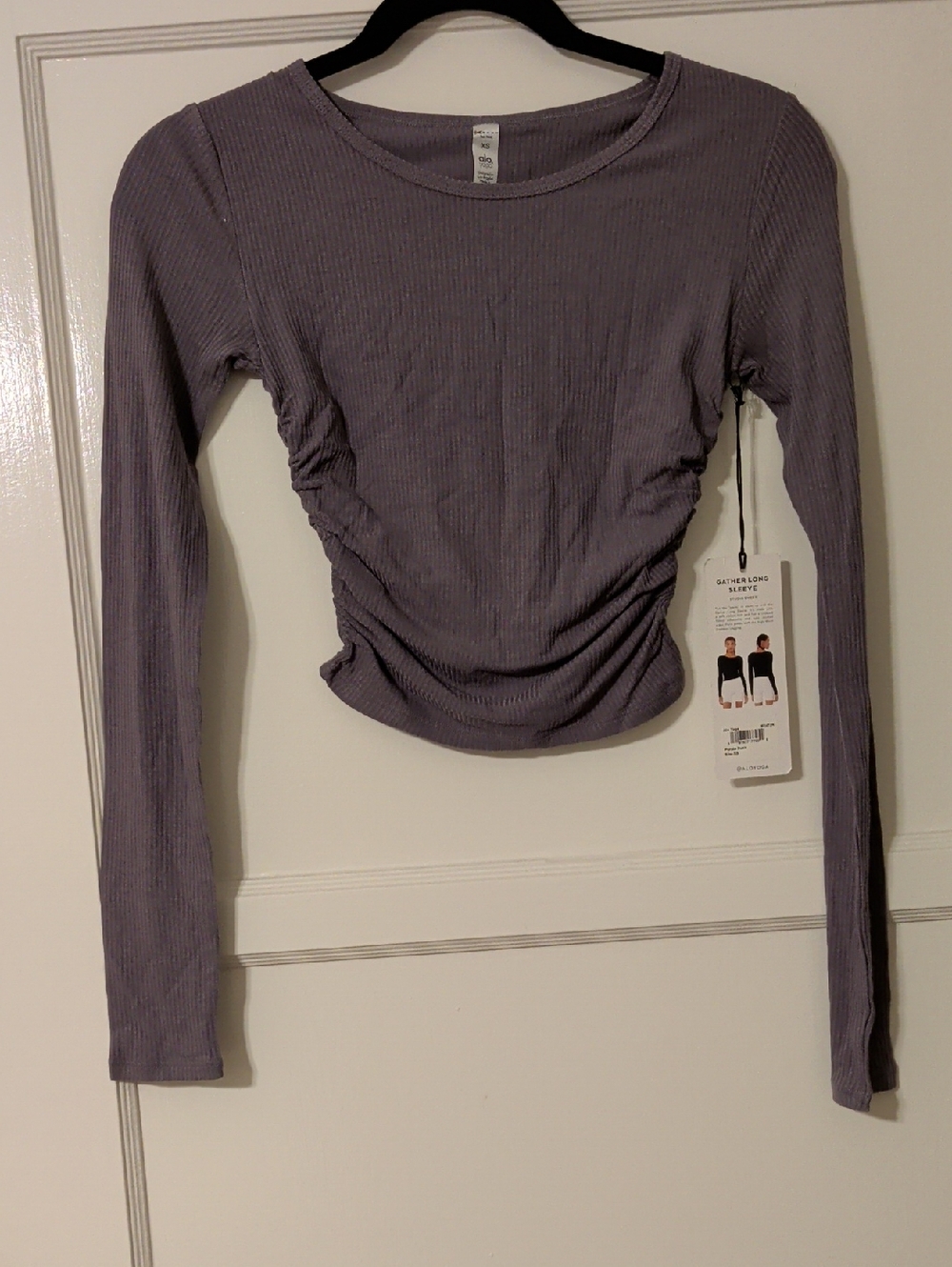 ALO Yoga Gather Long Sleeve Top In Purple Dusk Size XS